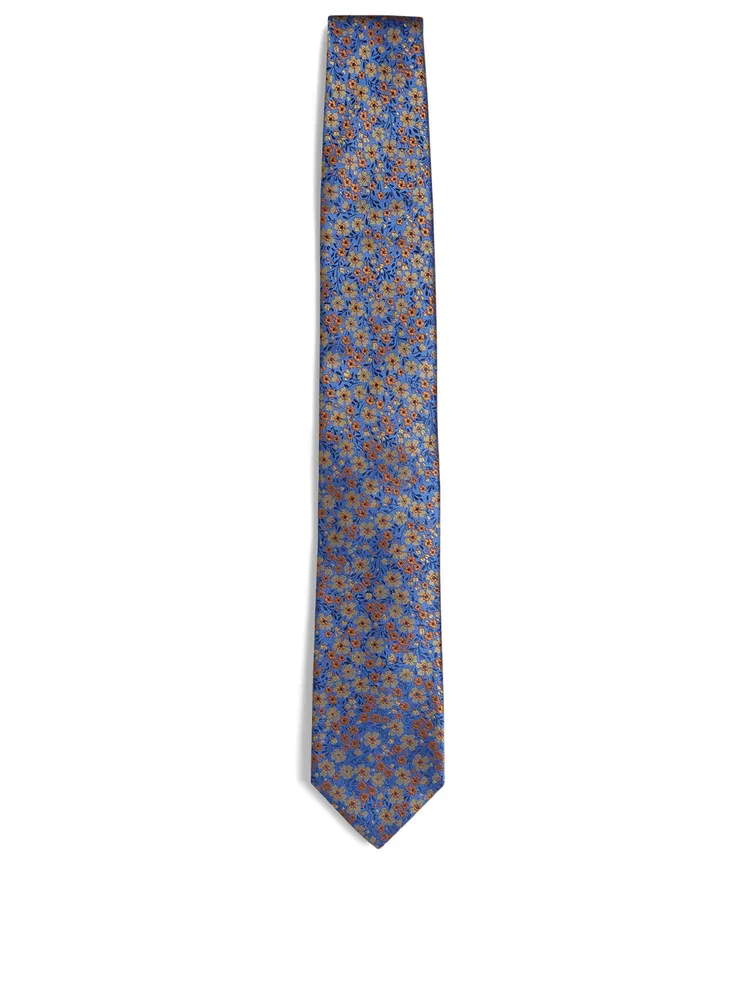 Silk Tie In Floral Print