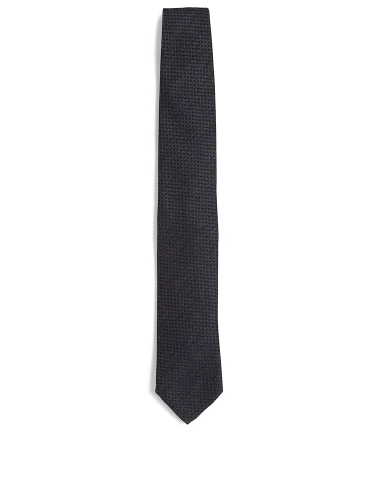 Silk And Cashmere Tie In Geo Pattern