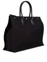 Rive Gauche Linen And Leather Tote Bag