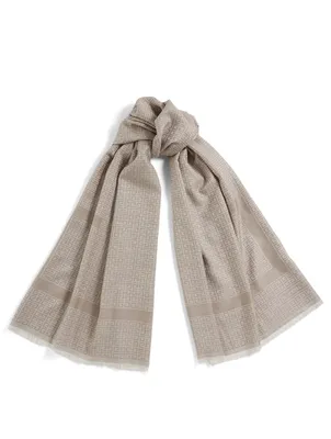 Large Silk And Wool 4G Jacquard Scarf