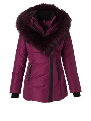 Adali Down Coat With Silver Fox Collar