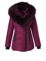 Adali Down Coat With Silver Fox Collar