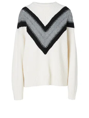 Wool-Blend Cable-Knit Sweater