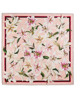 Silk Scarf In Lily Print