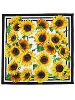 Silk Scarf In Sunflower Print