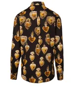 Cotton Shirt Sacred Heart Print