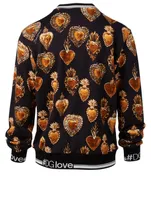 Cotton Sweatshirt Sacred Heart Print