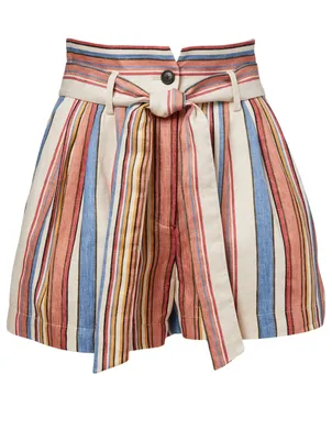 Tie Up Linen Shorts