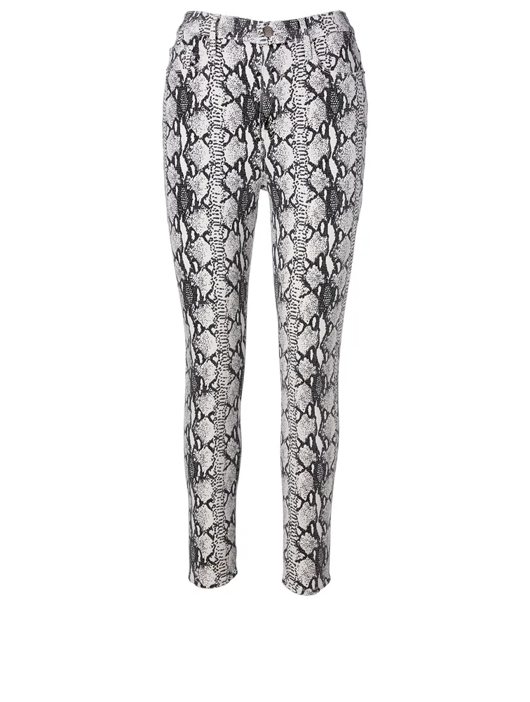 Ali High-Waisted Skinny Jeans Python Print