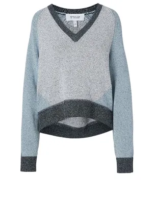 Cotton-Blend V-Neck Sweater