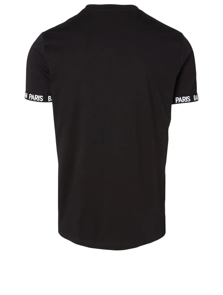 Cotton T-Shirt With Logo Band