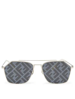 Eyeline Square Aviator Logo Sunglasses