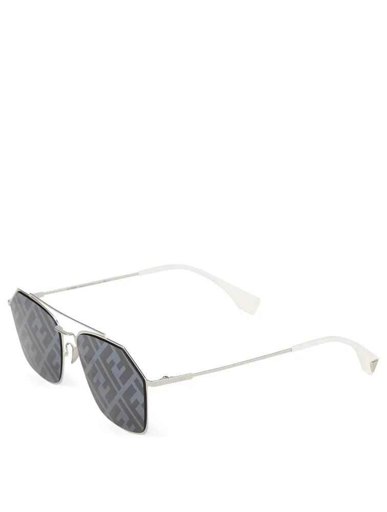 Eyeline Square Aviator Logo Sunglasses