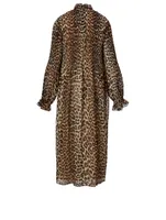 Long Georgette Dress Leopard Print