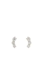 Aria 18K White Gold Triplet Stud Earrings With Diamonds