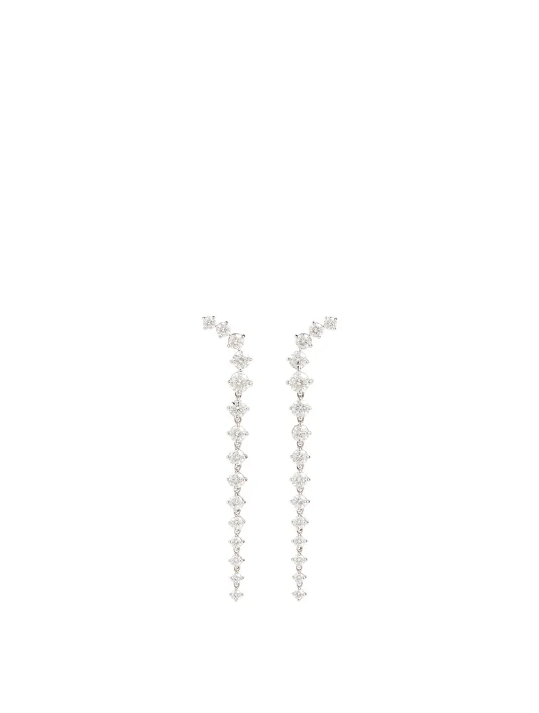 Aria 18K Gold Dagger Earrings With Diamonds