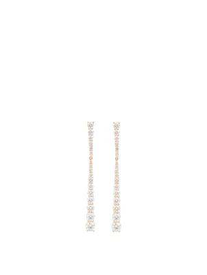 Small Aria 18K Rose Gold Stiletto Earrings With Diamonds