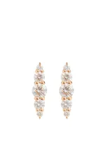 Aria 18K Rose Gold Graduated Stud Earrings With Diamonds