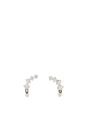 Aria 18K Gold Huggie Hoop Dagger Earrings With Diamonds