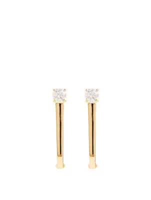 Aria 18K Gold U Hoop Earrings With Diamonds