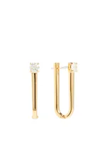 Aria 18K Gold U Hoop Earrings With Diamonds
