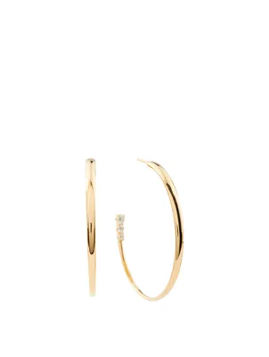 Large Aria 18K Gold Hoop Earrings With Diamonds