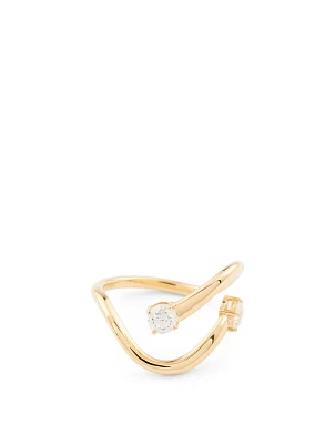 Aria Skye 18K Gold Ring With Diamonds