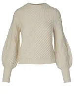 Wool-Blend Cable-Knit Sweater