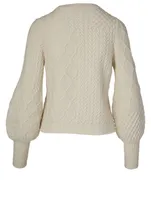 Wool-Blend Cable-Knit Sweater