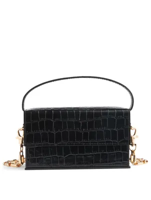 Small Ida Croc-Embossed Leather Clutch Bag