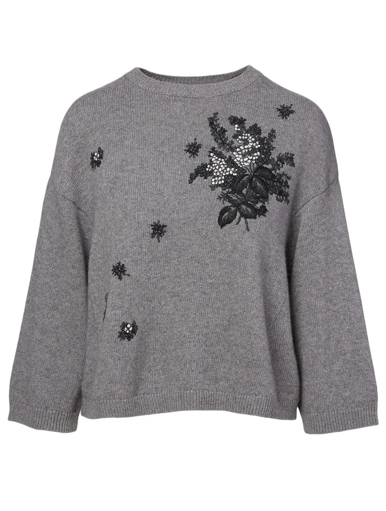 Wool-Blend Embroidered Sweater
