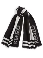 Wool Logo Jacquard Scarf