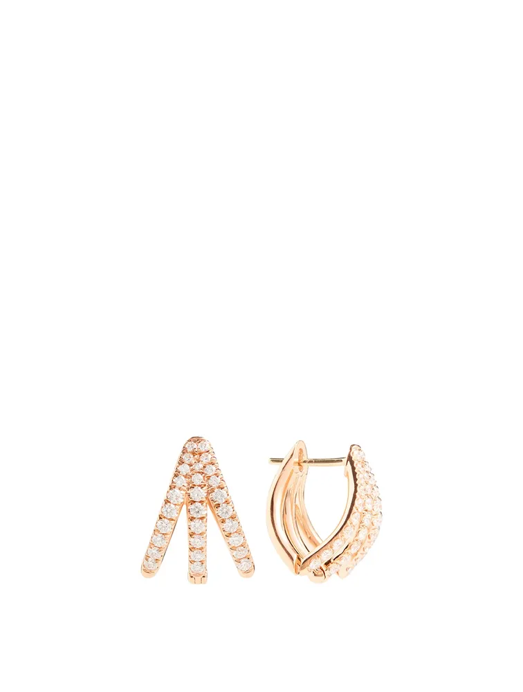 Cris 18K Rose Gold Earrings With Diamonds
