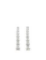 Small Aria 18K White Gold Earhooks With Diamonds