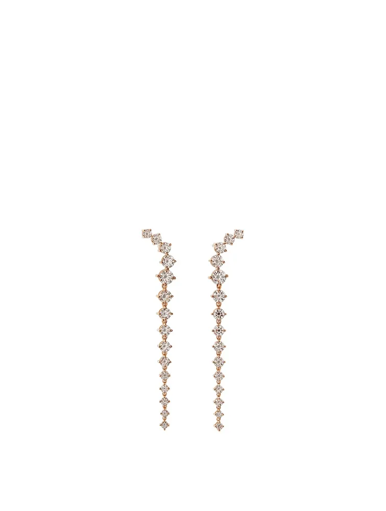 Aria 18K Rose Gold Dagger Earrings With Diamonds