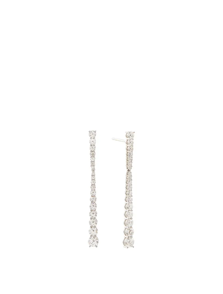 Aria 18K Gold Stiletto Earrings With Diamonds