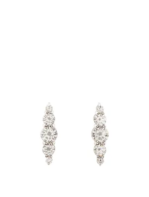 Aria 18K White Gold Graduated Stud Earrings With Diamonds