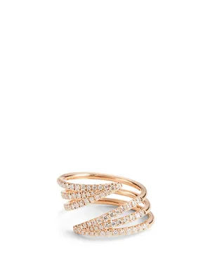 Cristina 18K Rose Gold Ring With Diamonds