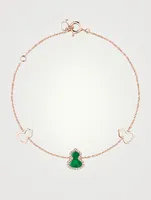 Petite Wulu 18K Rose Gold Bracelet With Jade And Diamonds