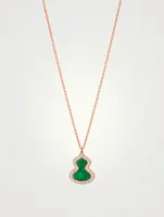 Petite Wulu 18K Rose Gold Necklace With Jade And Diamonds