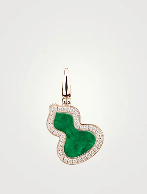 Small Wulu 18K Rose Gold Pendant With Jade And Diamonds