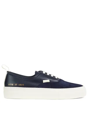 Four Hole Leather And Suede Sneakers