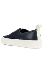 Four Hole Leather And Suede Sneakers