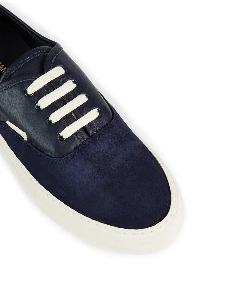 Four Hole Leather And Suede Sneakers