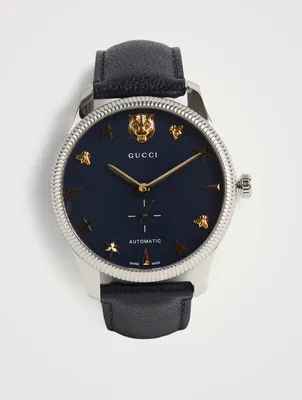 G-Timeless Leather Strap Watch