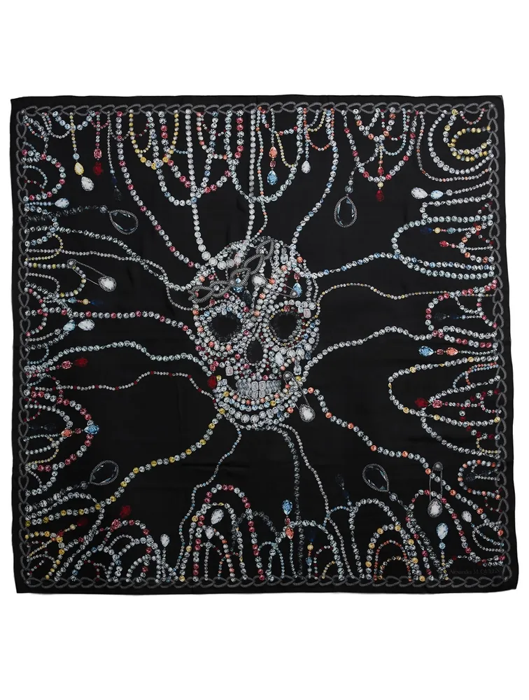 Silk Chandelier Skull Scarf