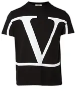 Cotton T-Shirt VLOGO Print