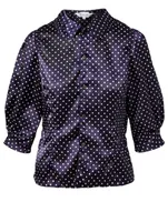 Satin Blouse Polka Dot Print