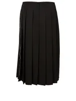 Pleated Skirt With Frayed Detail
