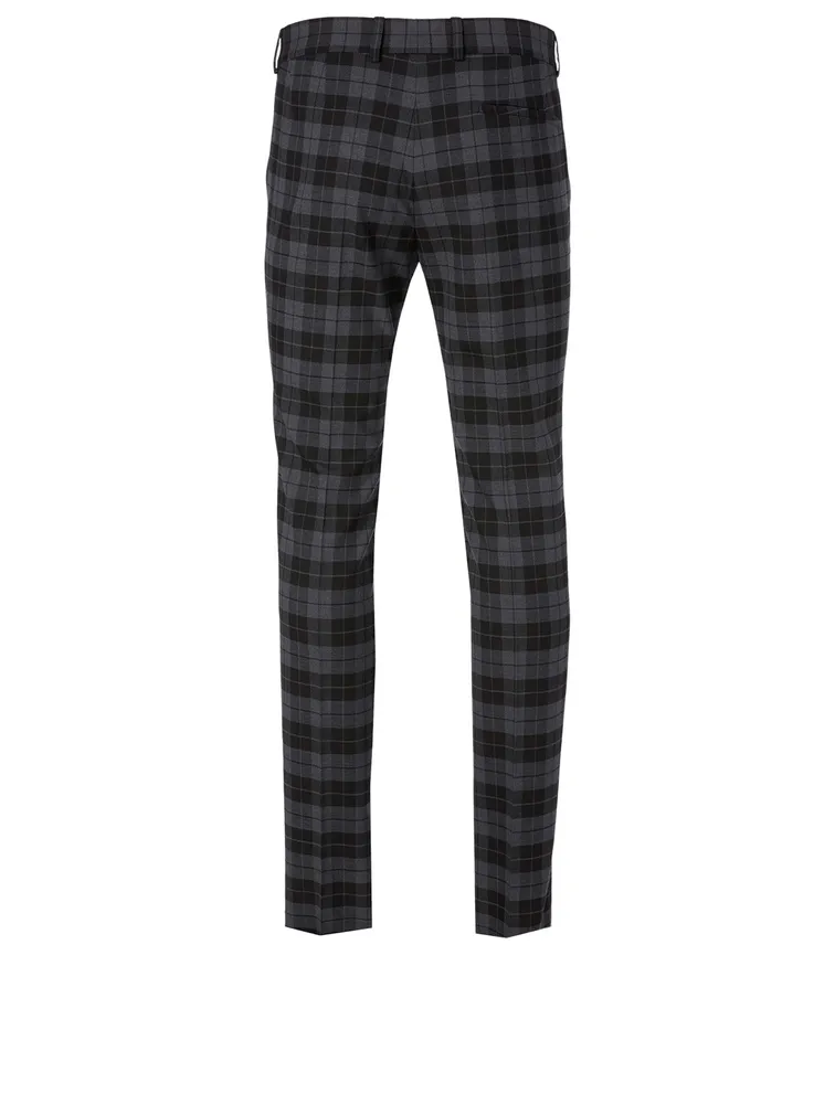 Wool-Blend Pants Check Print